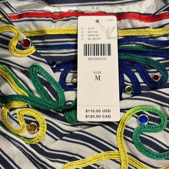 Anthropologie NWT Avril Embroidered Striped Knit Halter Size M. - Picture 8 of 12
